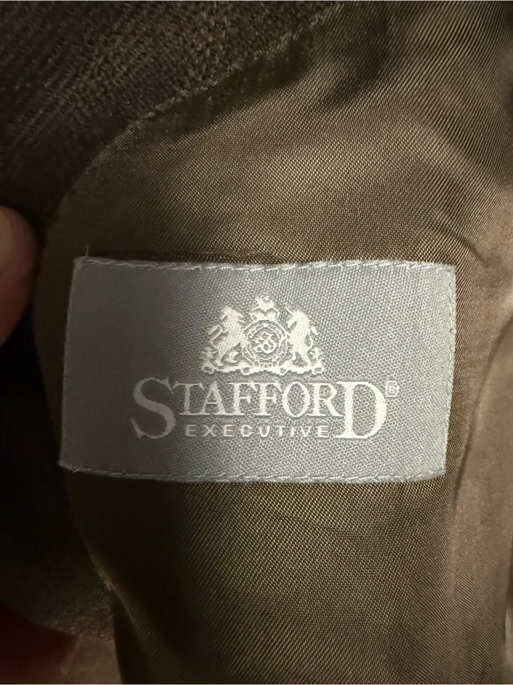 Stafford Executive Lambswool Cashmere Sport Coat Blazer - Mens 44R Brown Plaid